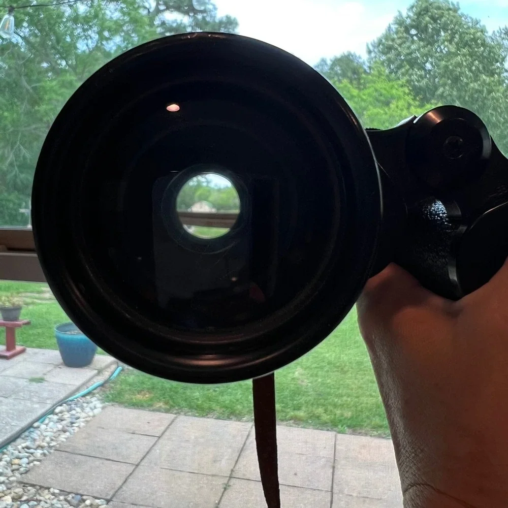 Sears 7x50mm Binoculars Model 6204 Coated Optics Black Vintage with Strap